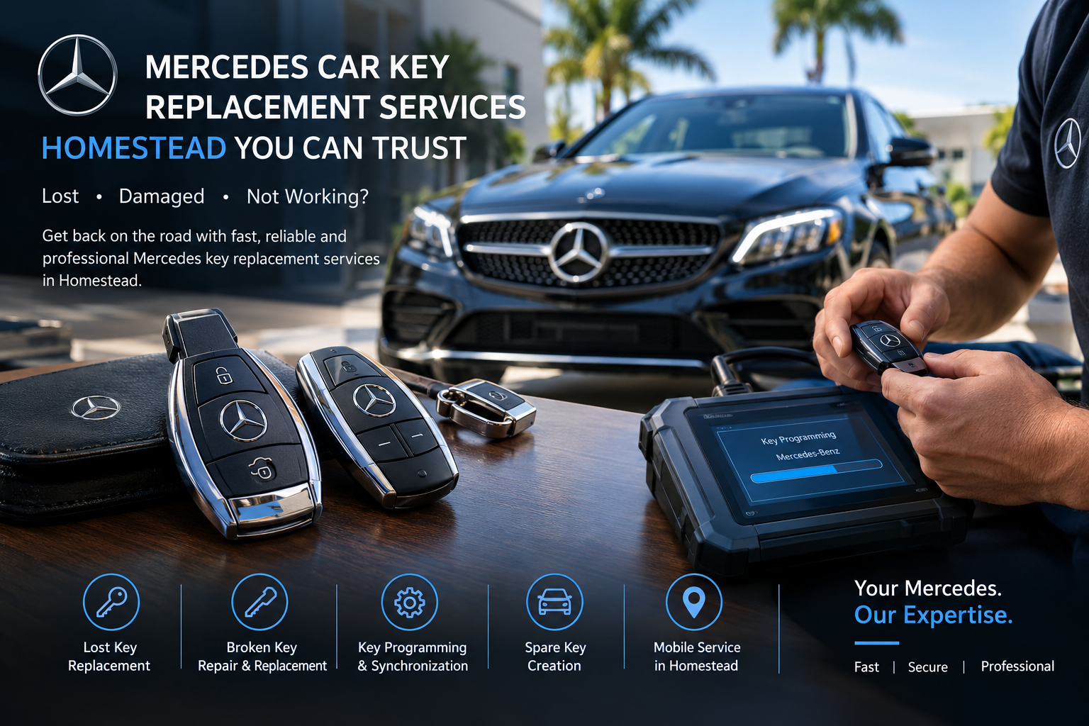 Mercedes car key replacement Services Homestead